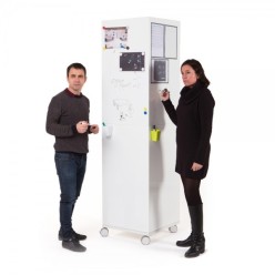 Pizarra skin cube movil con ruedas