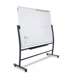 Pizarra volteable con 2 caras magnéticas y con soporte de diseño.