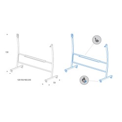 Pizarra volteable con 2 caras magnéticas y con soporte de diseño.