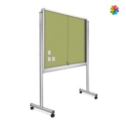 Vitrina movil corcho tapizado colores