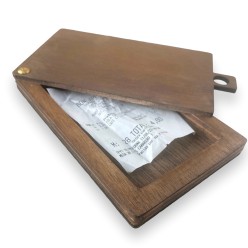 Porta cuentas tapa madera
