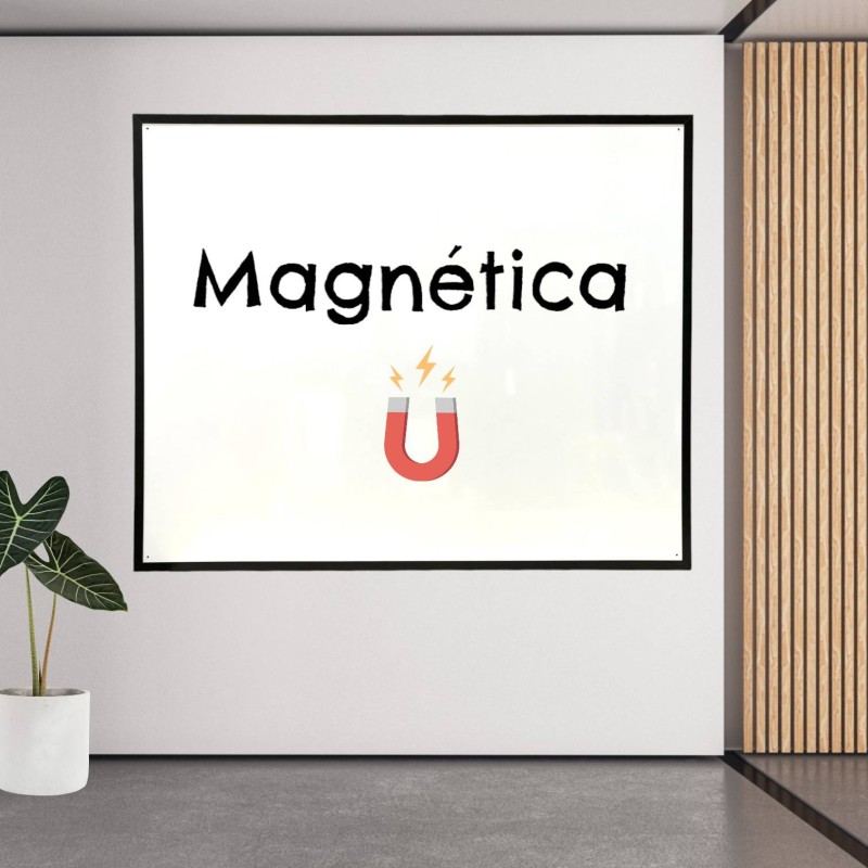 Pizarra magnética blanca marco negro