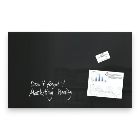 Pizarra de Cristal Negra Magnética Sin Marco | Diseño Moderno y Elegante