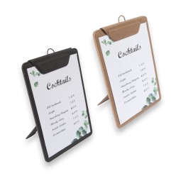 Carta menú con pinza imán y soporte vertical | Porta menús hostelería
